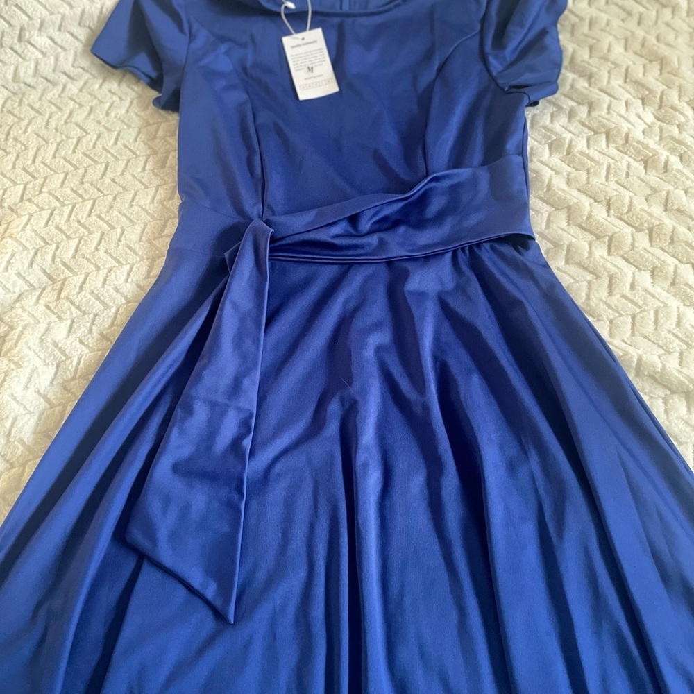 Chic Royal Blue Midi Dress